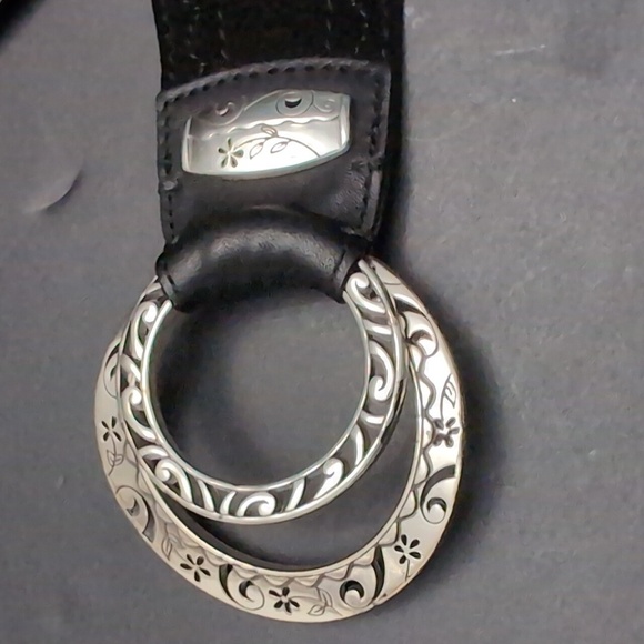 Brighton Women's Black Soft Suede Double Buckle Belt.M. - Picture 2 of 10